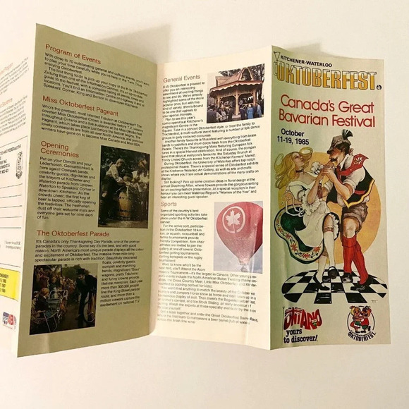 Vintage 1985 Oktoberfest Kitchener Waterloo Canada Brochure Pamphlet - Picture 8 of 11